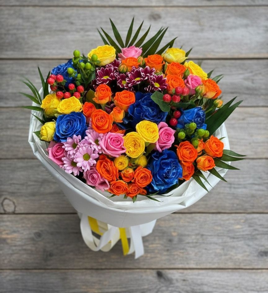 Букет цветов из: Розы и Хризантемы в Юрюзани