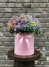Цветочная композиция из Гипсофила и Розы в шляпной коробке #REPLACE_PRED# Юрюзани