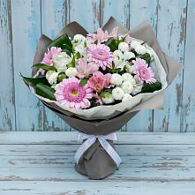 Букет цветов из:  Герберы, Альстромерии и Хризантемы #REPLACE_PRED# Юрюзани