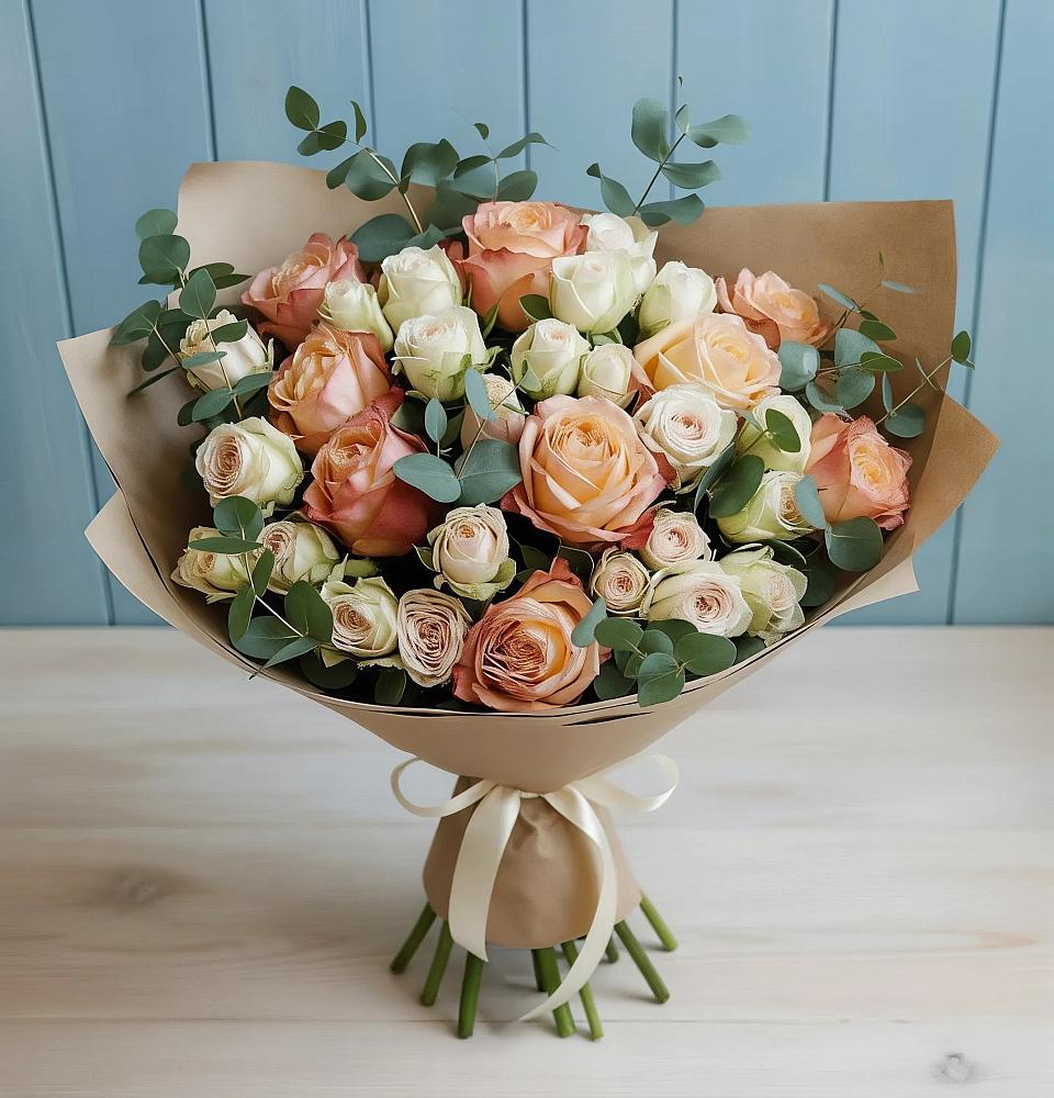 Букет цветов из: Альстромерии и Розы в Юрюзани