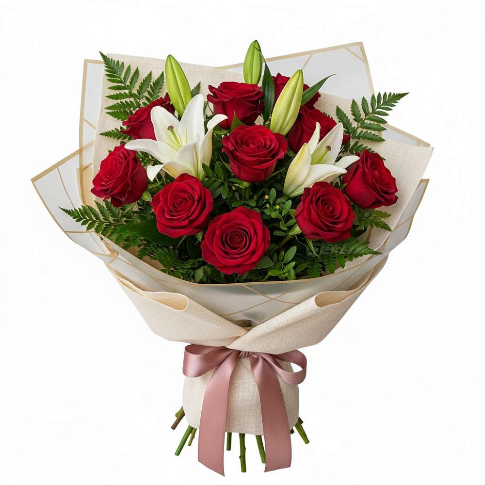 Букет цветов из: Лилии и Розы в Юрюзани