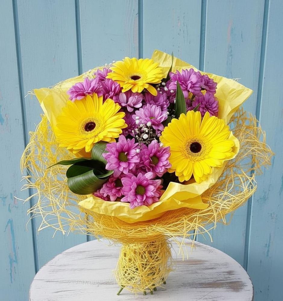 Букет цветов из: Хризантемы и Герберы в Юрюзани