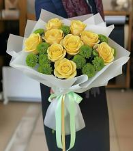 Букет цветов из:  Хризантемы и Розы в Юрюзани