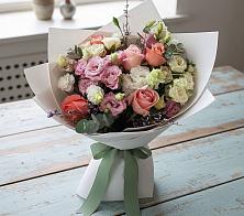 Букет цветов из:  Розы, Лизиантусы и Гвоздики #REPLACE_PRED# Юрюзани