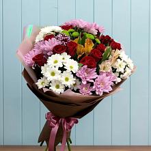 Букет цветов из:  Розы, Хризантемы и Альстромерии #REPLACE_PRED# Юрюзани