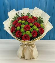 Букет цветов из:  Розы и Хризантемы #REPLACE_PRED# Юрюзани