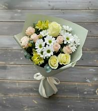 Букет цветов из:  Альстромерии, Розы и Хризантемы в Юрюзани