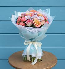 Букет цветов из:  Хризантемы и Розы в Юрюзани