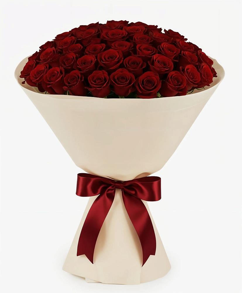 Букет 101 Бордовая роза Блэк Бакарра в Юрюзани