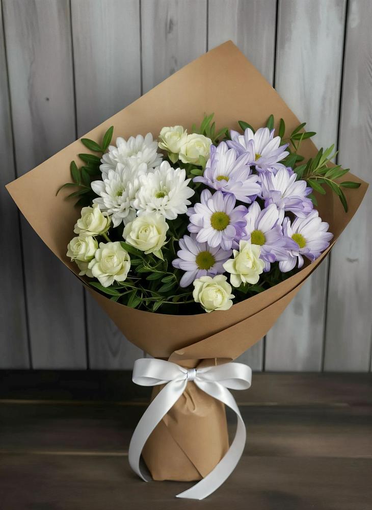 Букет цветов из: Хризантемы и Розы в Юрюзани
